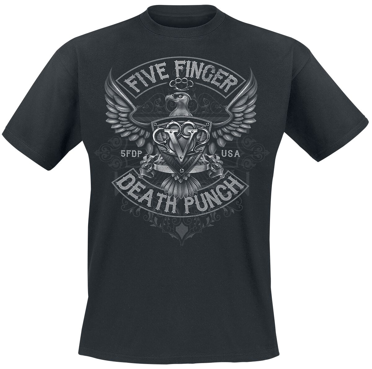 T-Shirt Manches courtes  de Five Finger Death Punch - Howe Eagle Crest - XL - pour Homme - noir - Five Finger Death Punch