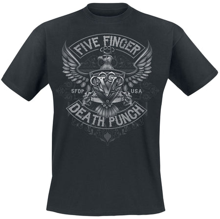 T-Shirt Manches courtes  de Five Finger Death Punch - Howe Eagle Crest - XL - pour Homme - noir - Five Finger Death Punch