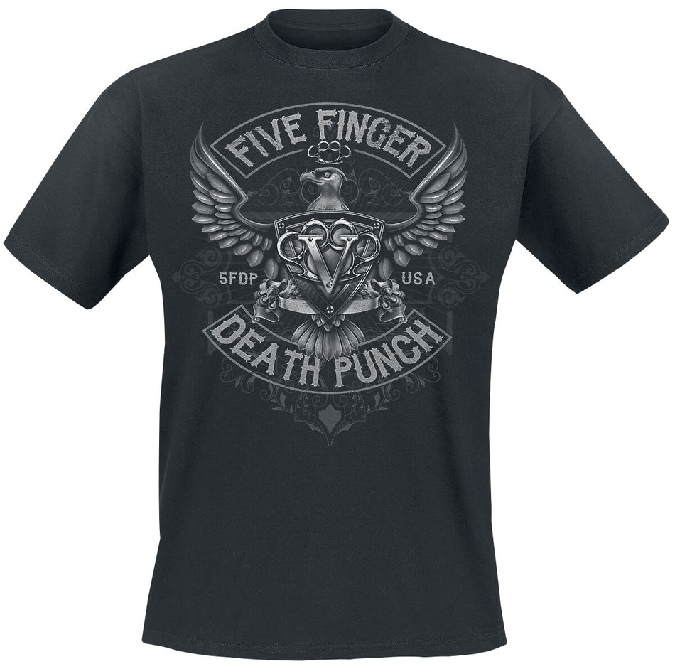 T-Shirt Manches courtes  de Five Finger Death Punch - Howe Eagle Crest - XL - pour Homme - noir - Five Finger Death Punch