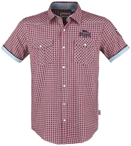 Chemise manches courtes  de Lonsdale London - Berny - S à 3XL - pour Homme - rouge - Lonsdale London