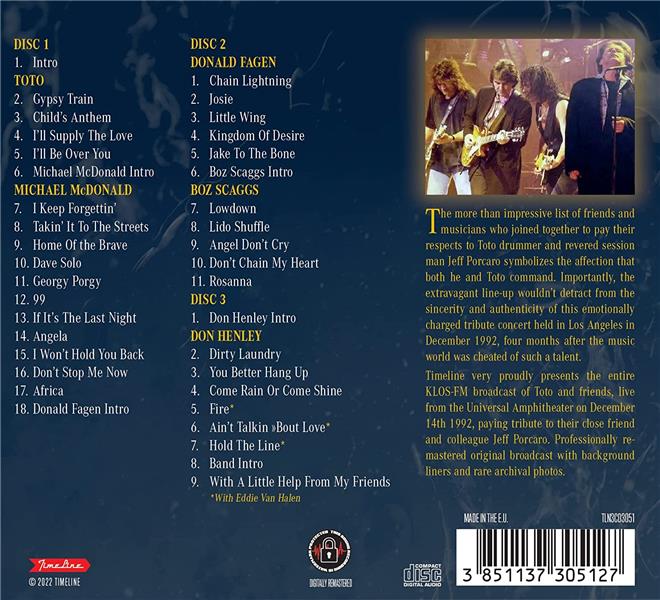 Jeff Porcaro Tribute Concert Radio Broadcast 1992 - Front Cover