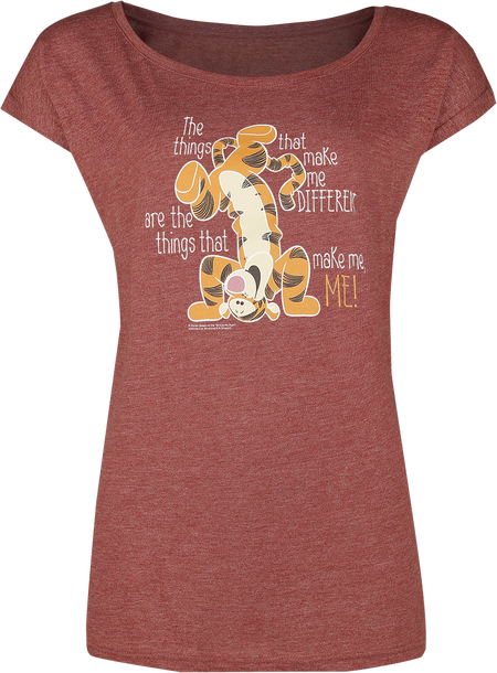 T-Shirt Manches courtes Disney de Winnie L'Ourson - Tigrou - Different - S à 5XL - pour Femme - rouge chiné - Winnie L'Ourson - View 2