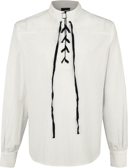 Chemise  de Banned Alternative - Blouse Avec Laçage - S à 4XL - pour Homme - blanc cassé - Banned Alternative