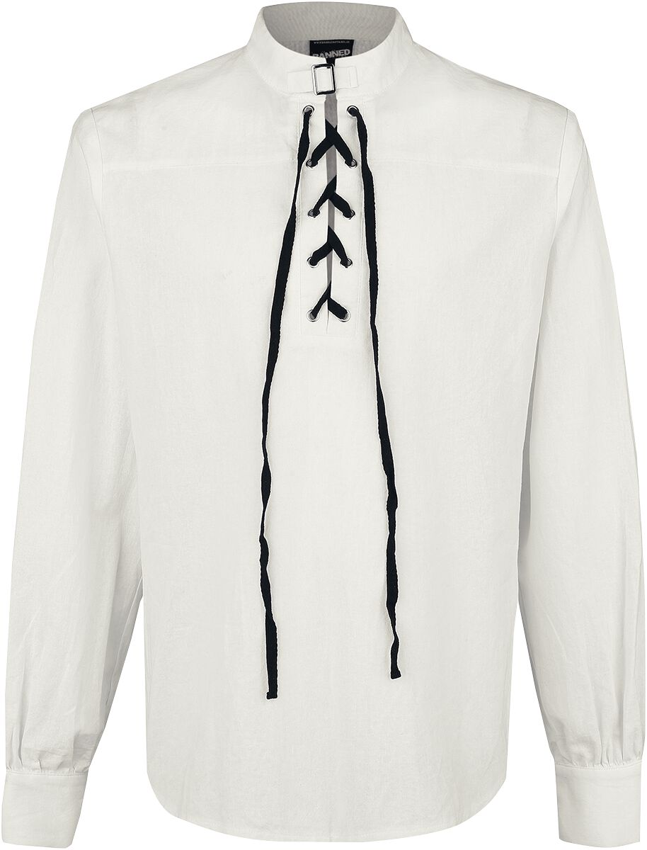 Chemise  de Banned Alternative - Blouse Avec Laçage - S à 5XL - pour Homme - blanc cassé - Banned Alternative