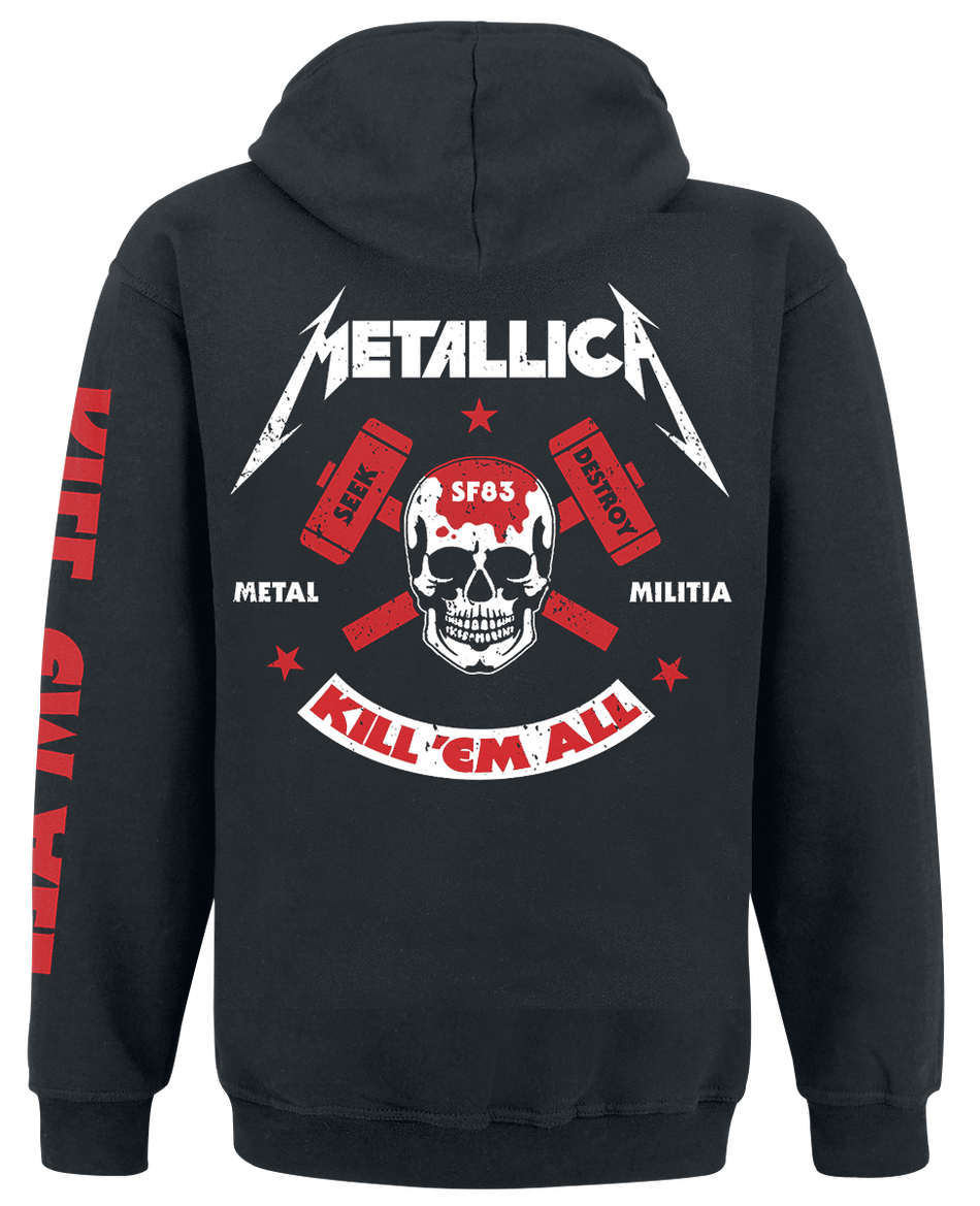 Sweat-shirt à capuche  de Metallica - Kill 'Em All - Skull - S à 3XL - pour Homme - noir - metallica - View 2