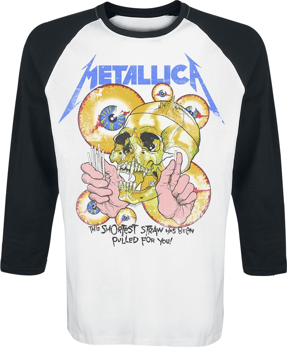 T-shirt manches longues  de Metallica - Shortest Straw - S à XXL - pour Homme - blanc/noir - metallica