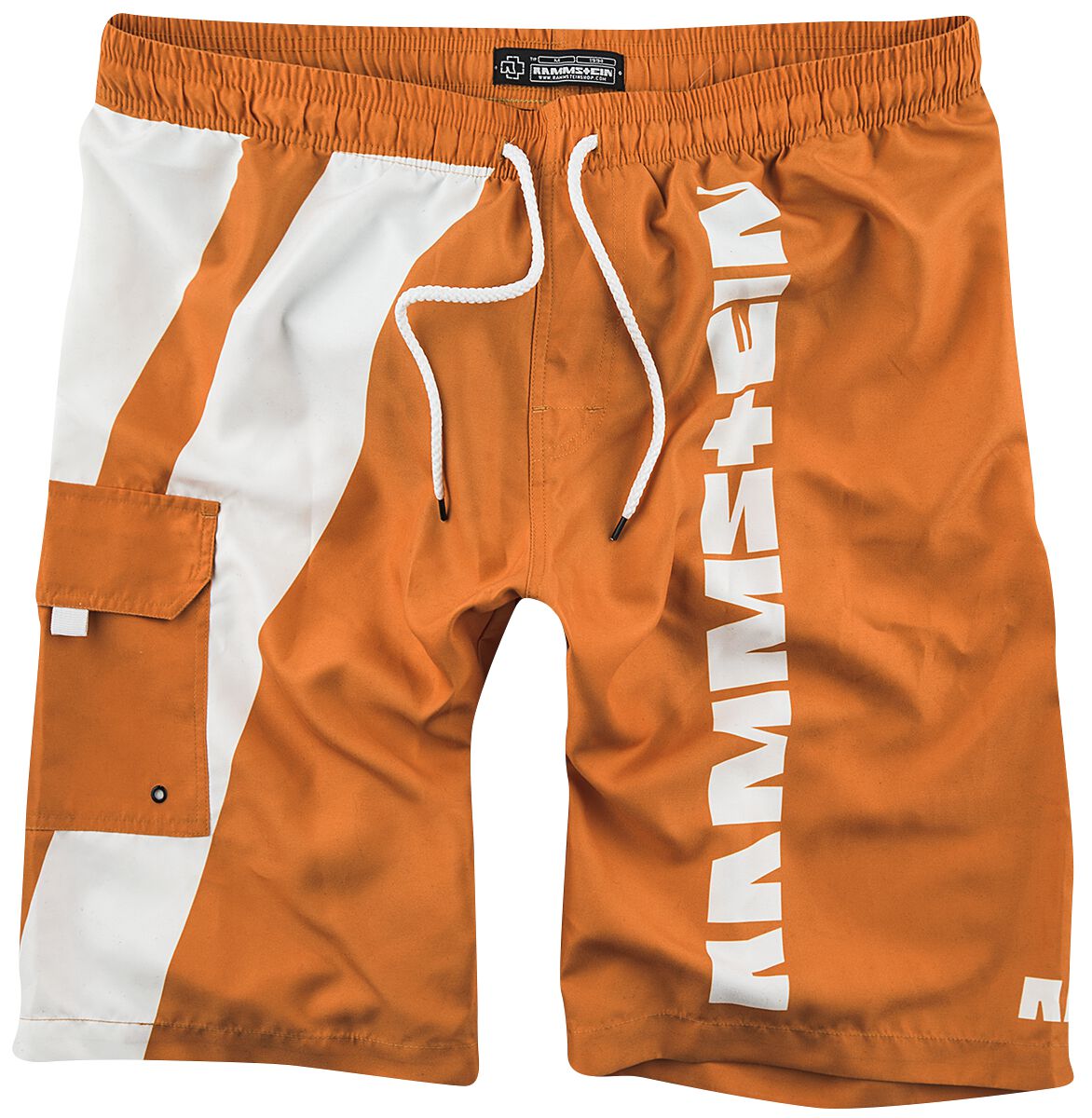 Short de bain  de Rammstein - Reise, Reise - M à 3XL - pour Homme - orange/blanc - Rammstein