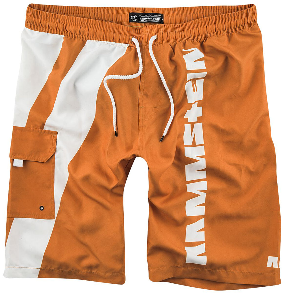 Short de bain  de Rammstein - Reise, Reise - M à 3XL - pour Homme - orange/blanc - Rammstein