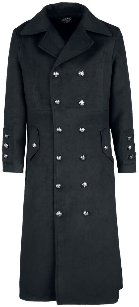 Manteau d'hiver Gothic de H&R London - Manteau Militaire Classique - S à 5XL - pour Homme - noir - H&R London