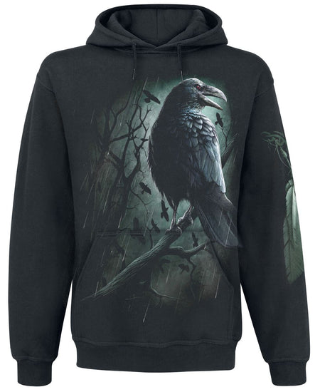Sweat-shirt à capuche Gothic de Spiral - Shadow Raven - S à M - pour Homme - noir - Spiral