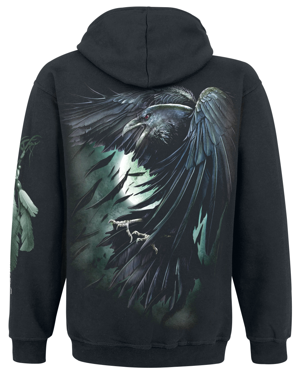 Sweat-shirt à capuche Gothic de Spiral - Shadow Raven - S à M - pour Homme - noir - Spiral - View 2
