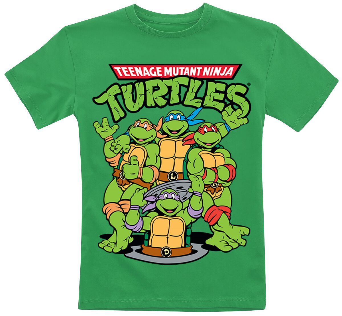 T-shirt  de Les Tortues Ninja - Enfants - Groupe - 104 à 152 - pour filles & garçonse - vert - Les Tortues Ninja