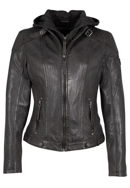 Veste en cuir  de Mauritius - Cacey LEGV - XS à 4XL - pour Femme - anthracite - Mauritius
