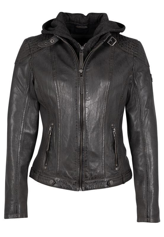 Veste en cuir  de Mauritius - Cacey LEGV - XS à 4XL - pour Femme - anthracite - Mauritius