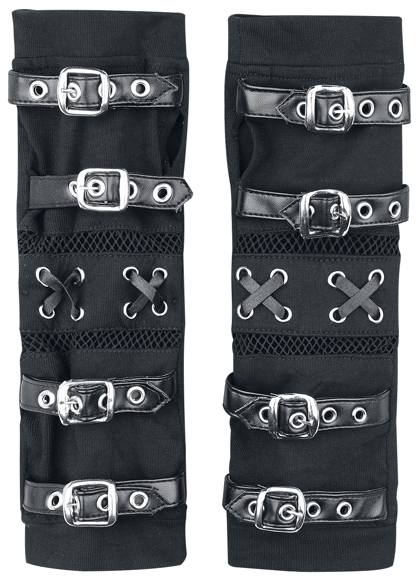 Mitaines montantes Gothic de Poizen Industries - Manchons Riot - pour Femme - noir - Poizen Industries - View 2