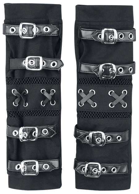 Mitaines montantes Gothic de Poizen Industries - Manchons Riot - pour Femme - noir - Poizen Industries - View 2