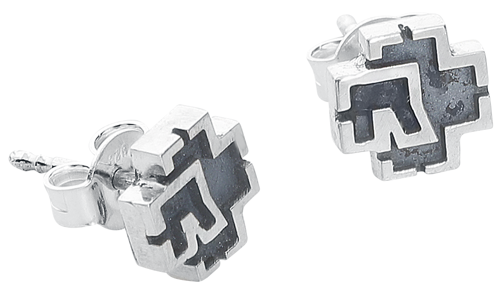 Set de clous d'oreilles  de Rammstein - Logo Rammstein - pour Femme - couleur argent - Rammstein - View 2