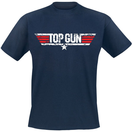 T-Shirt Manches courtes  de Top Gun - Logo Usé - S à XXL - pour Homme - marine - Top Gun