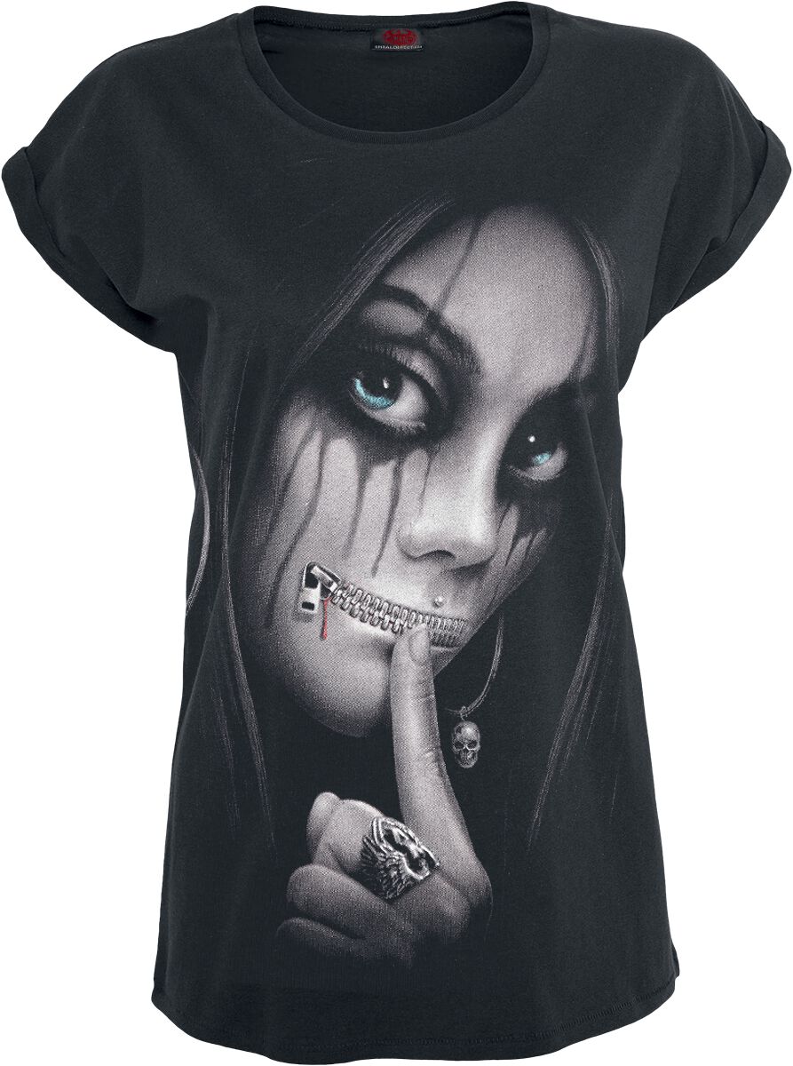 T-Shirt Manches courtes  de Spiral - Zipped - S à XXL - pour Femme - noir - Spiral