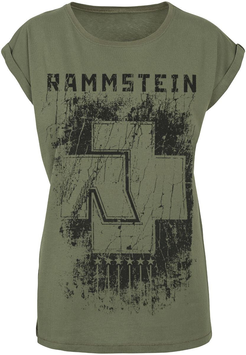 T-Shirt Manches courtes  de Rammstein - 6 Herzen - S à XXL - pour Femme - olive - Rammstein