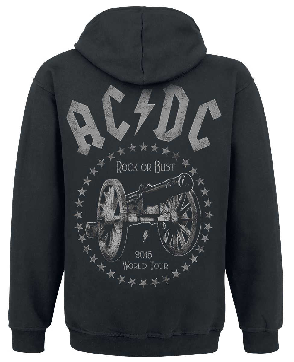Sweat-shirt zippé à capuche  de AC/DC - World Tour 2015 - S à 3XL - pour Homme - noir - AC/DC - View 2