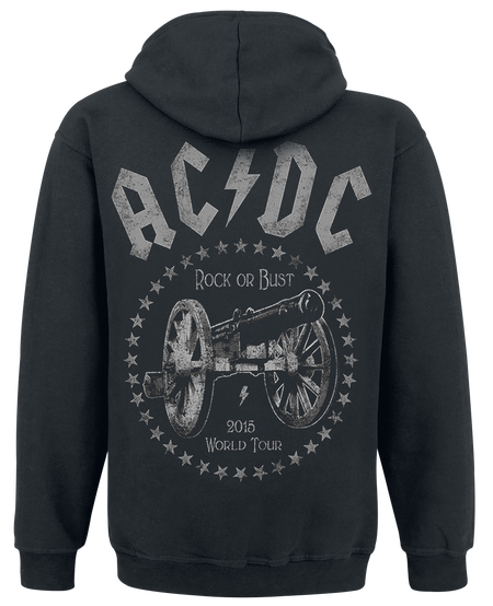 Sweat-shirt zippé à capuche  de AC/DC - World Tour 2015 - S à 3XL - pour Homme - noir - AC/DC - View 2