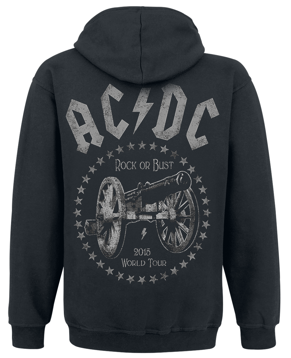 Sweat-shirt zippé à capuche  de AC/DC - World Tour 2015 - S à 3XL - pour Homme - noir - AC/DC - View 2