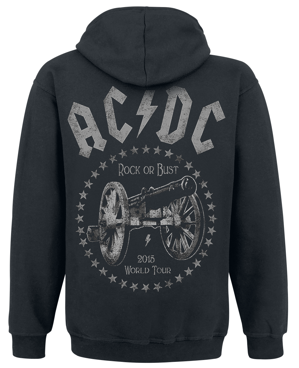 Sweat-shirt zippé à capuche  de AC/DC - World Tour 2015 - S à 3XL - pour Homme - noir - AC/DC - View 2