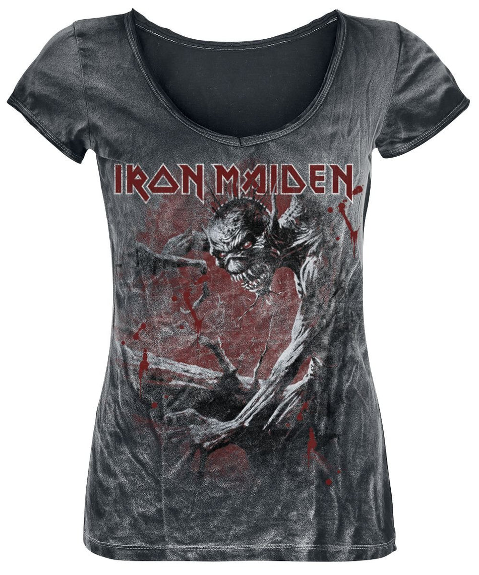 T-Shirt Manches courtes  de Iron Maiden - Fear Of The Dark Vintage - S à 4XL - pour Femme - noir/effet usé - Iron Maiden