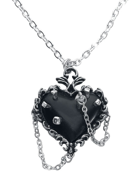 Collier Gothic de Alchemy Gothic - Witches Heart - pour Femme - couleur argent - Alchemy Gothic