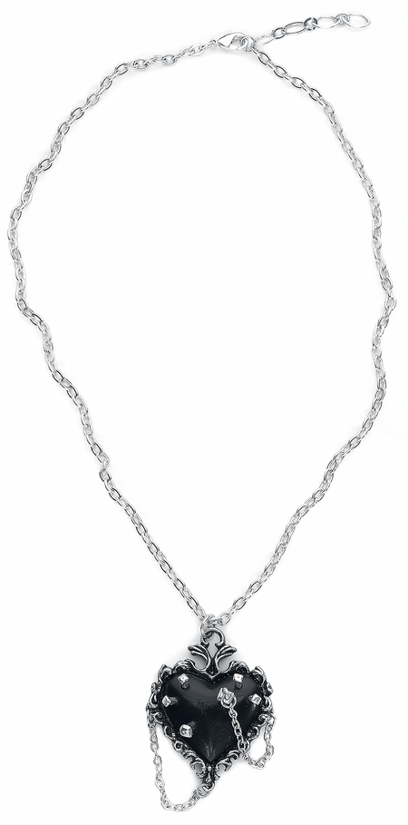 Collier Gothic de Alchemy Gothic - Witches Heart - pour Femme - couleur argent - Alchemy Gothic - View 2