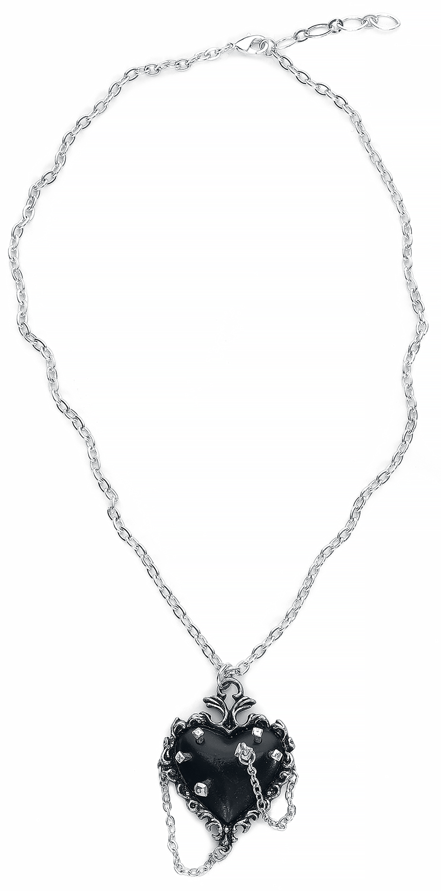 Collier Gothic de Alchemy Gothic - Witches Heart - pour Femme - couleur argent - Alchemy Gothic - View 2