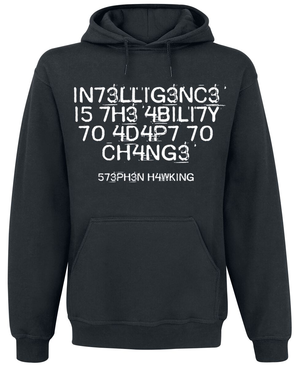 Sweat-shirt à capuche Fun de Slogans - Intelligence Is The Ability To Adapt To Change - S à XXL - pour Homme - noir - Slogans
