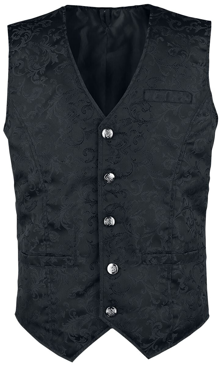 Veste Gothic de Altana Industries - Veste Sans Manches Brocade - S à 5XL - pour Homme - noir - Altana Industries