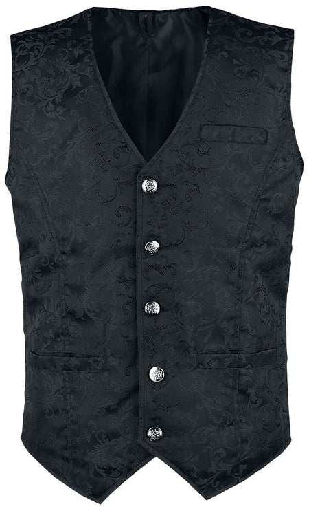Veste Gothic de Altana Industries - Veste Sans Manches Brocade - S à 5XL - pour Homme - noir - Altana Industries