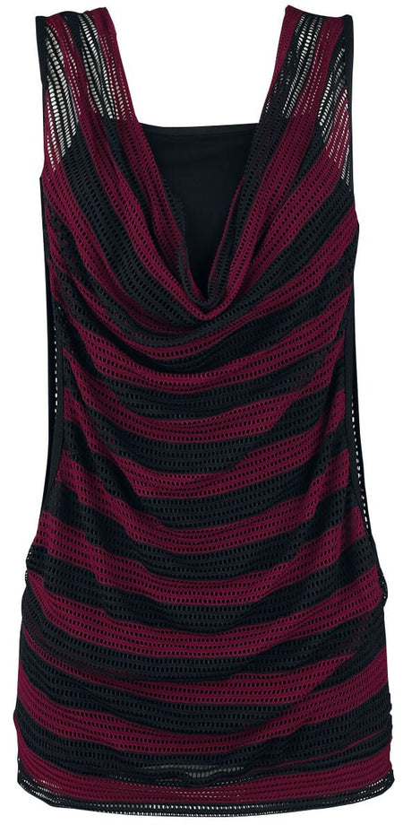 Top  de RED by EMP - Haut En Mesh Double Épaisseur Rayé 2-En-1 - S à XXL - pour Femme - noir/rouge - RED by EMP