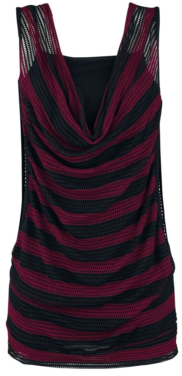 Top  de RED by EMP - Haut En Mesh Double Épaisseur Rayé 2-En-1 - S à XXL - pour Femme - noir/rouge - RED by EMP
