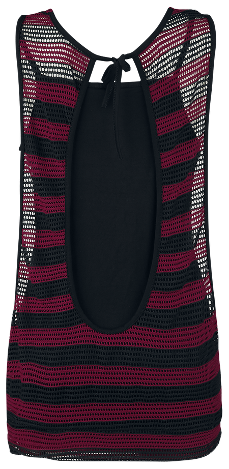 Top  de RED by EMP - Haut En Mesh Double Épaisseur Rayé 2-En-1 - S à XXL - pour Femme - noir/rouge - RED by EMP - View 2