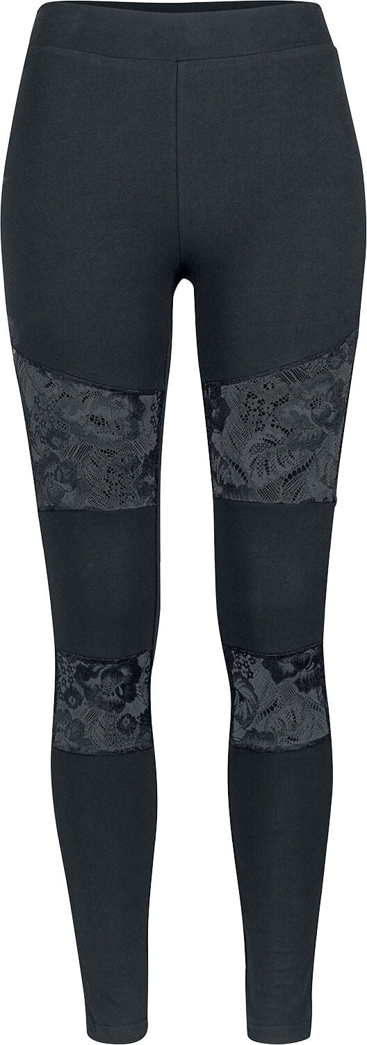 Legging  de Urban Classics - Leggings Femme Avec Empiècements En Dentelle - XS à 5XL - pour Femme - noir - Urban Classics