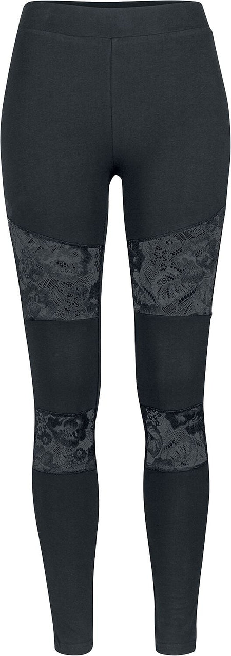 Legging  de Urban Classics - Leggings Femme Avec Empiècements En Dentelle - XS à 5XL - pour Femme - noir - Urban Classics