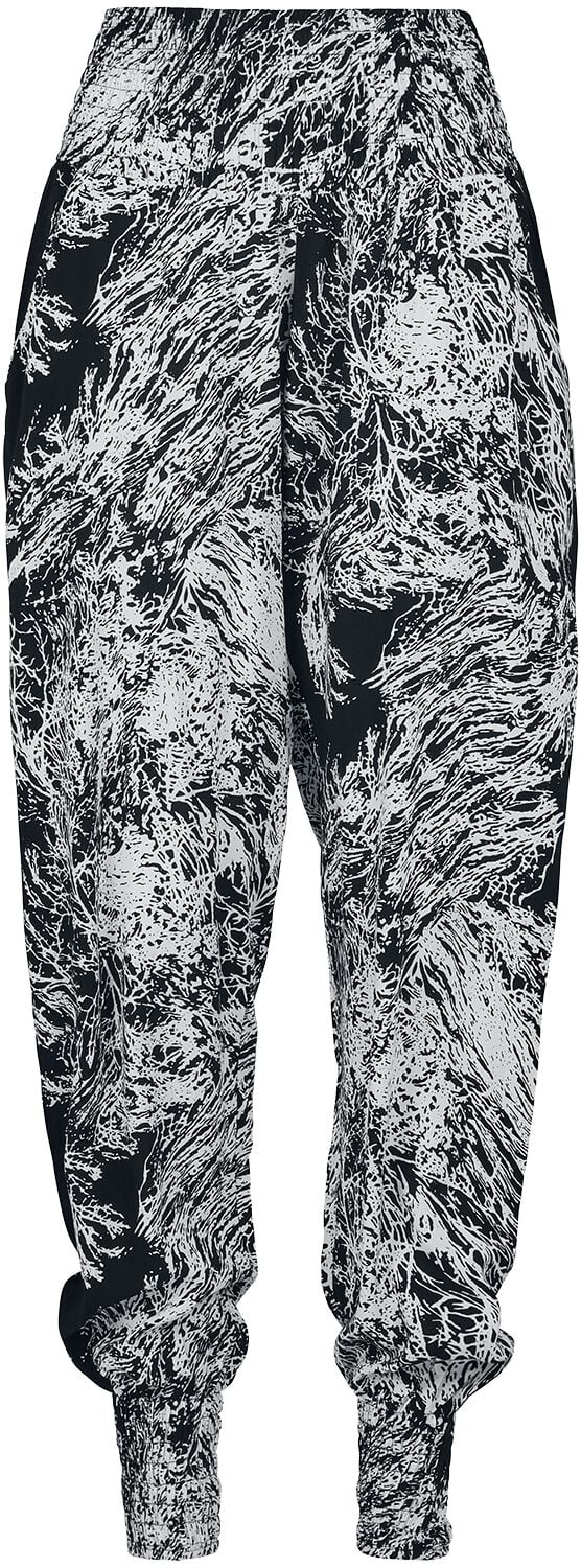 Pantalon en toile  de Urban Classics - Pantalon Sarong Femme - S - pour Femme - noir/blanc - Urban Classics