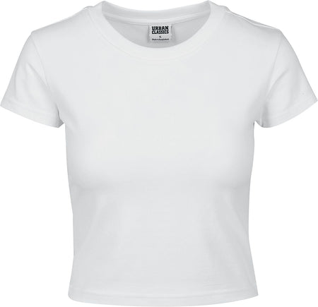 T-Shirt Manches courtes  de Urban Classics - Crop Top Femme En Jersey Souple - S à XL - pour Femme - blanc - Urban Classics