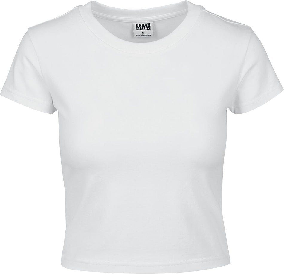 T-Shirt Manches courtes  de Urban Classics - Crop Top Femme En Jersey Souple - S à XL - pour Femme - blanc - Urban Classics