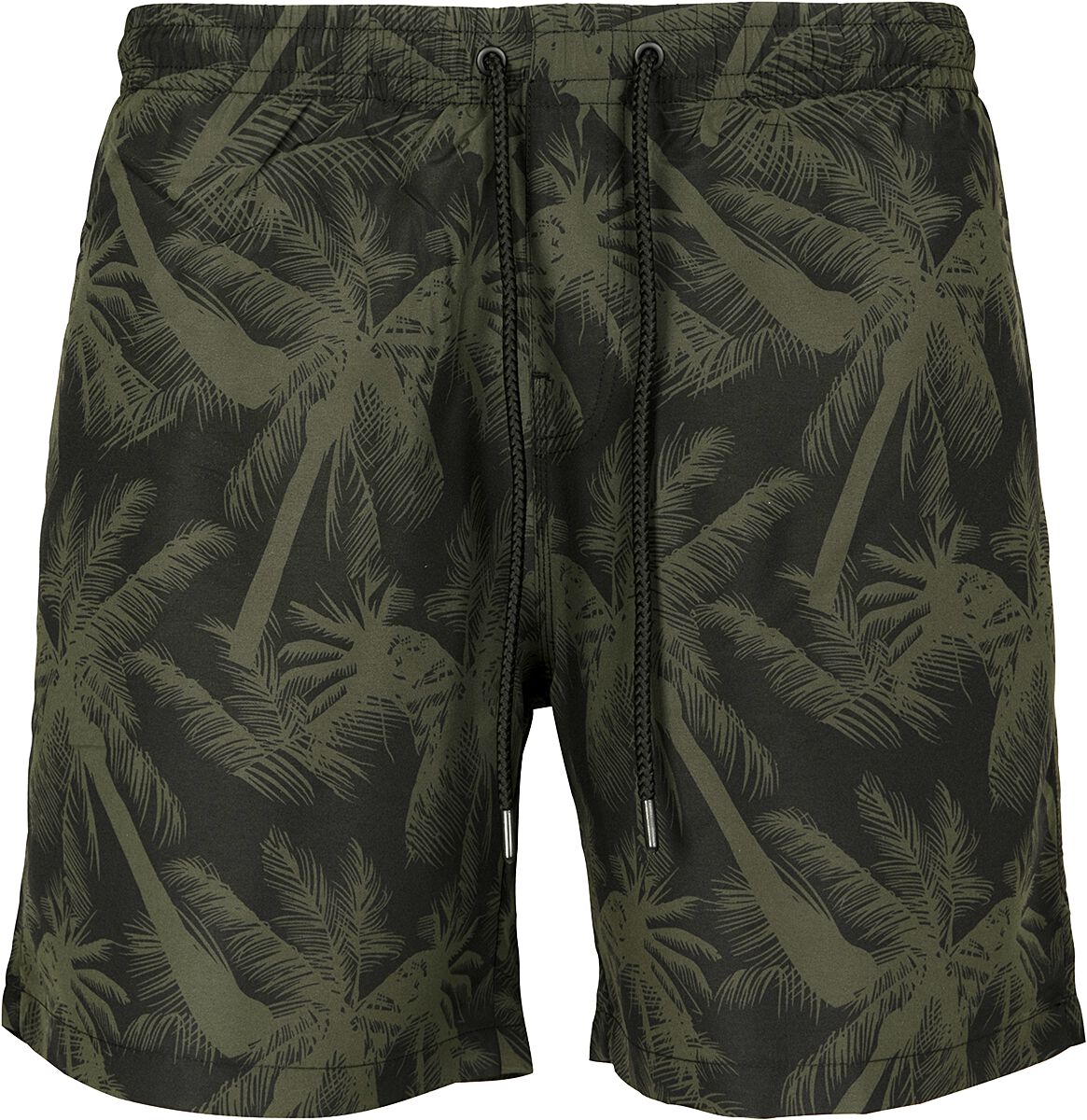 Short de bain  de Urban Classics - Short De Bain - Palmiers - M à XXL - pour Homme - noir/olive - Urban Classics