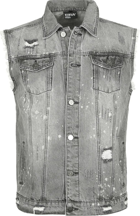 Veste  de Forplay - Vestes Sans Manches Destroyed En Denim - S à XXL - pour Homme - gris - Forplay