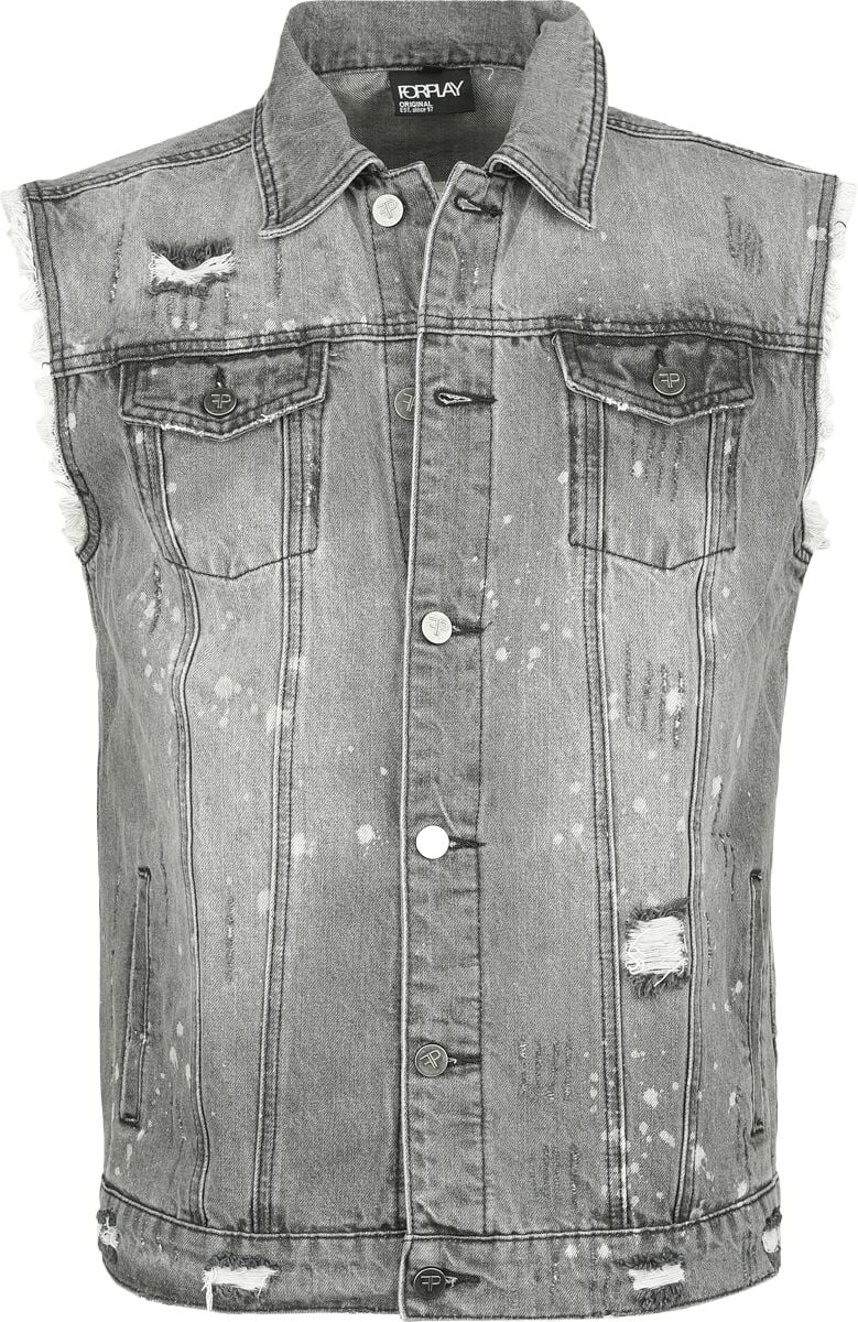 Veste  de Forplay - Vestes Sans Manches Destroyed En Denim - S à XXL - pour Homme - gris - Forplay