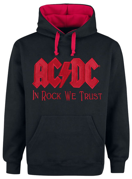 Sweat-shirt à capuche  de AC/DC - In Rock We Trust - S à 4XL - pour Homme - noir/rouge - AC/DC