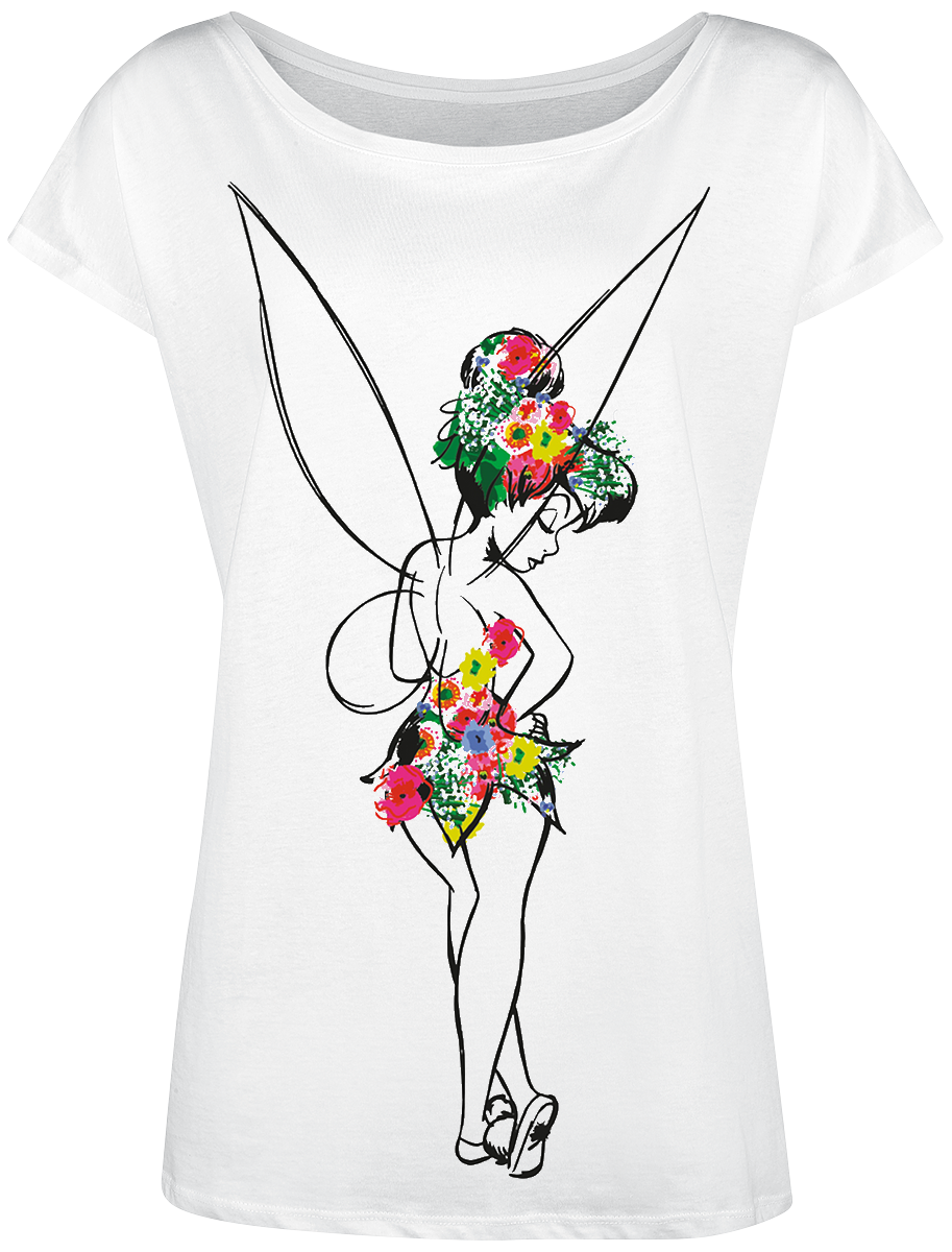 T-Shirt Manches courtes Disney de Peter Pan - Fée Clochette - Flower Power - S à XXL - pour Femme - blanc - Peter Pan - View 2