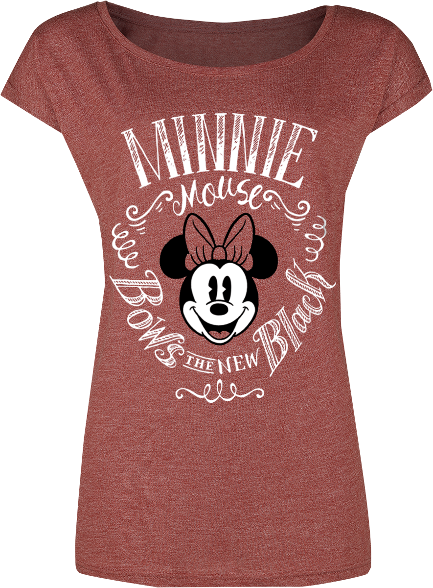 T-Shirt Manches courtes Disney de Mickey & Minnie Mouse - Minni Maus - Bows - S à XXL - pour Femme - rouge chiné - Mickey & Minnie Mouse - View 2