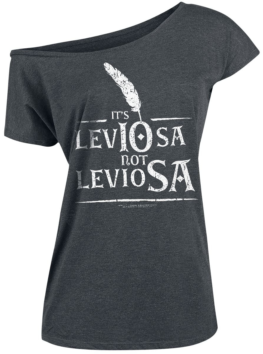 T-Shirt Manches courtes  de Harry Potter - Leviosa - S à 5XL - pour Femme - gris sombre chiné - Harry Potter
